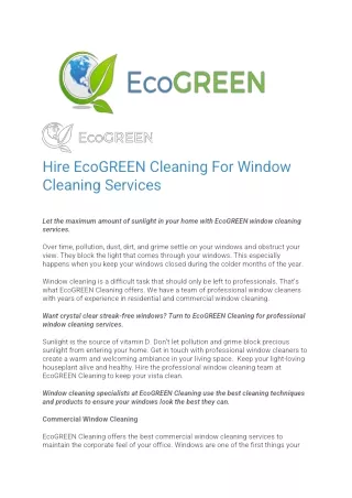 Window Cleaning Services