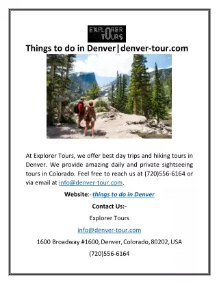 things to do in denver denver tour com