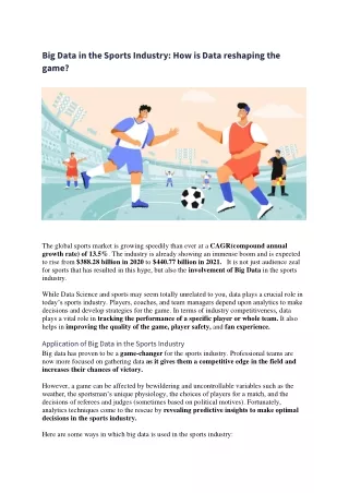big data in the sports industry how is data