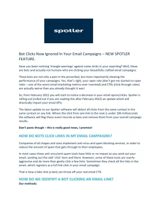 bot clicks now ignored in your email campaigns