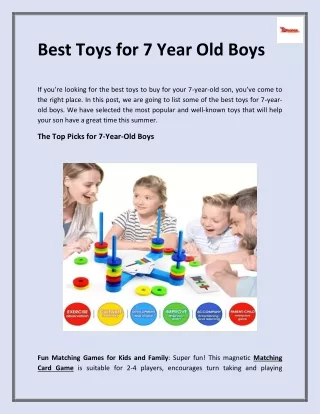 Best Toys for 7 Year Old Boys