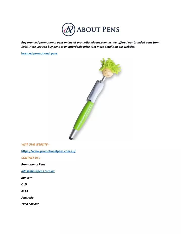 buy branded promotional pens online