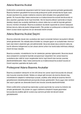 adana boanma avukat evlilik birliini sonlandrmak