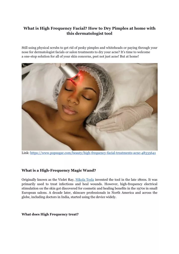 what is high frequency facial how to dry pimples