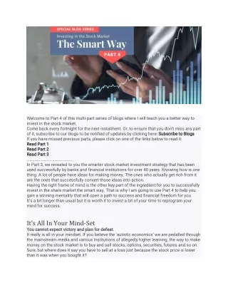 Fokas Beyond - Investing in the Stock Market The Smart Way [Part 4]