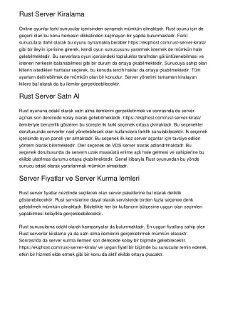 rust server kiralama online oyunlar farkl
