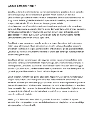 ocuk terapisi nedir ocuklar gelime d nemleri