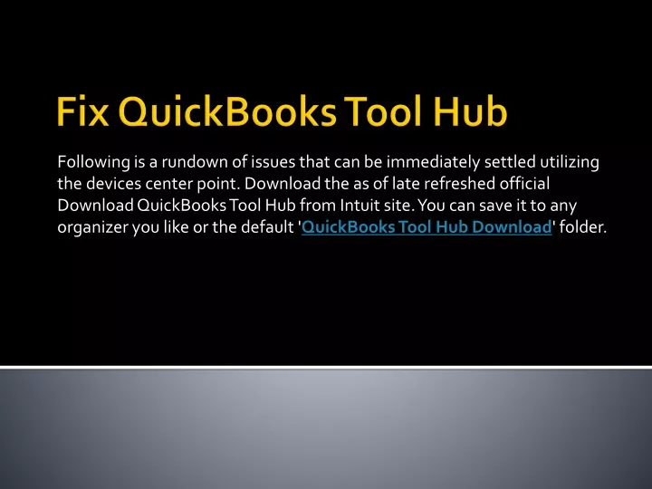 fix quickbooks tool hub