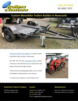 Custom Motorbike Trailers Builder in Newcastle