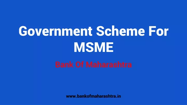 government scheme for msme