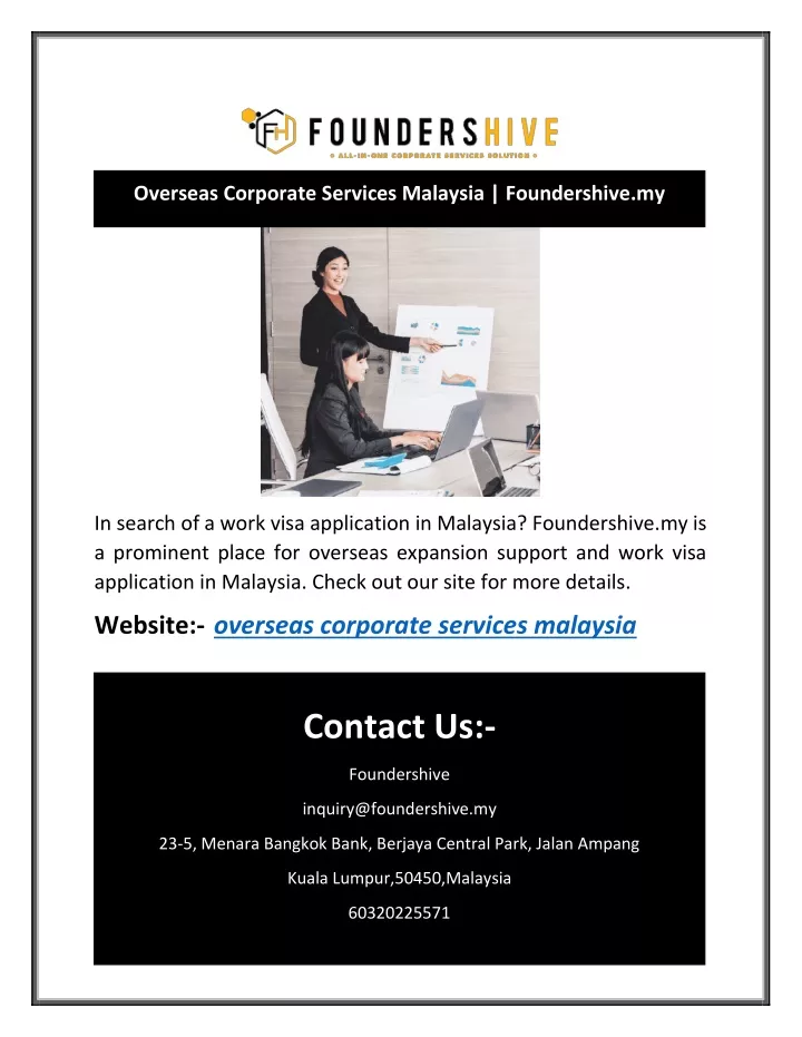 overseas corporate services malaysia foundershive