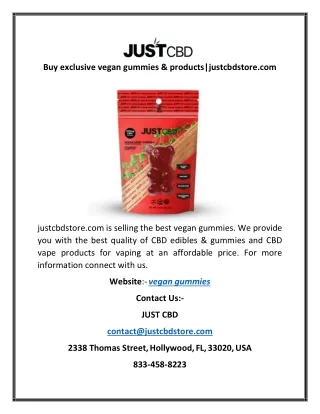 Buy exclusive vegan gummies & products|justcbdstore.com