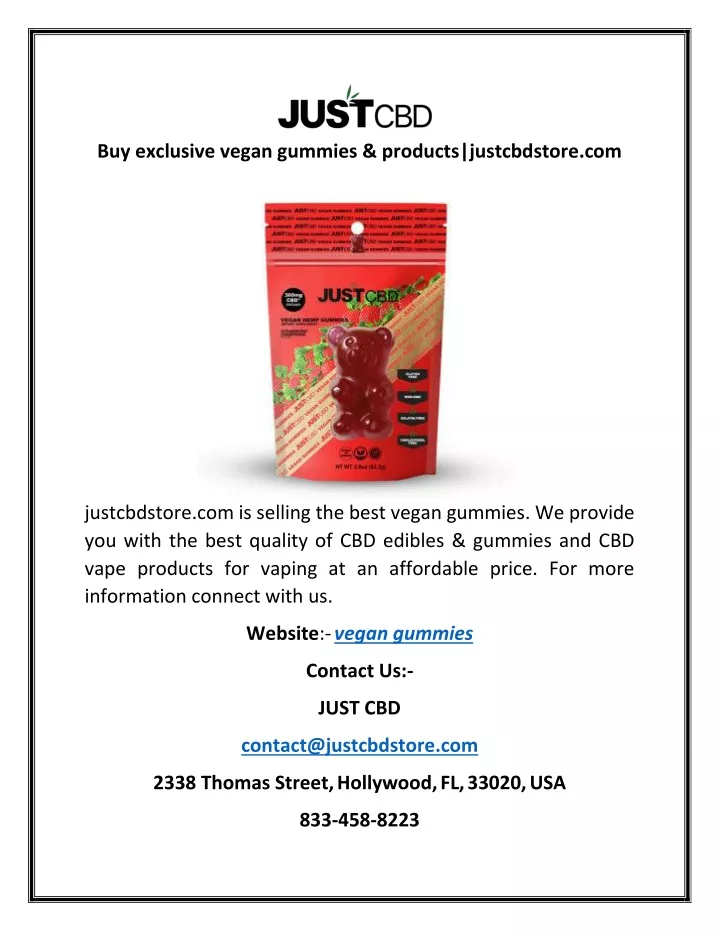 buy exclusive vegan gummies products justcbdstore