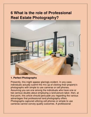 6 what is the role of professional real estate