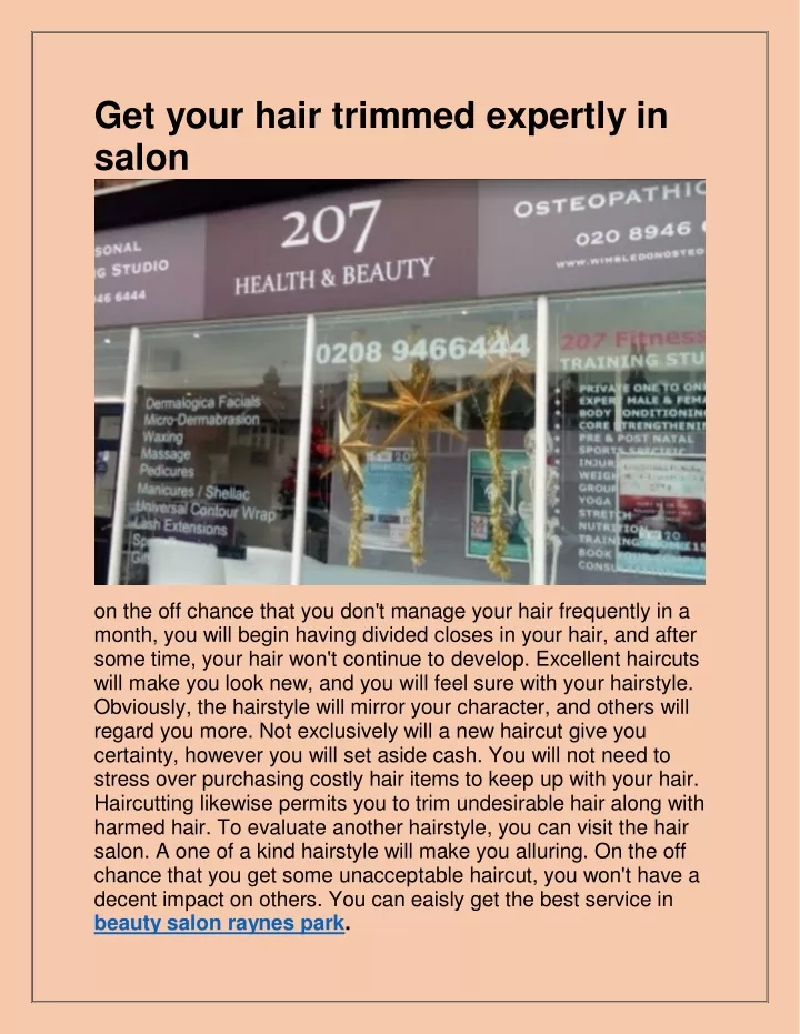 get your hair trimmed expertly in salon