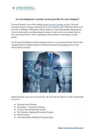 are you looking for a security services provider