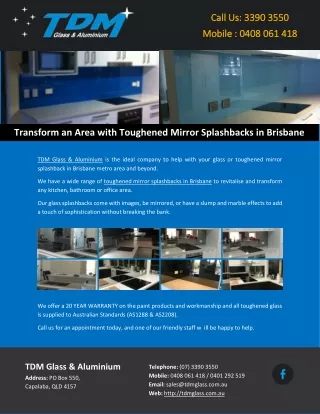 Transform an Area with Toughened Mirror Splashbacks in Brisbane