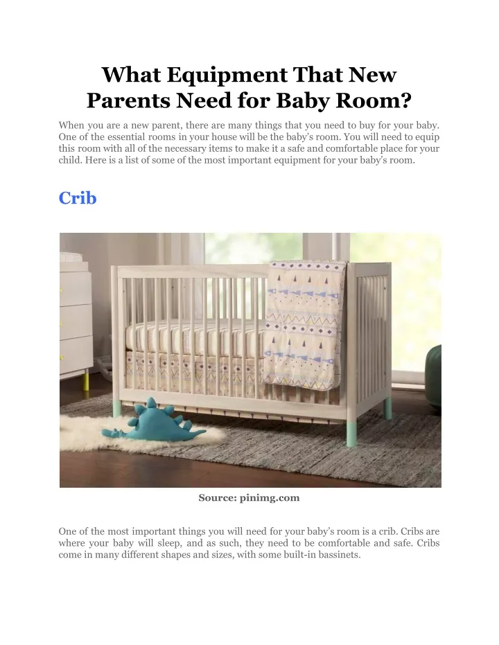 what equipment that new parents need for baby room