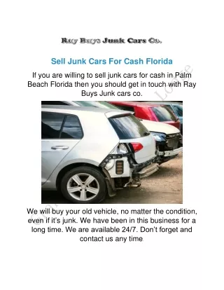 Sell Junk Cars For Cash Florida | Cash4Cars FL