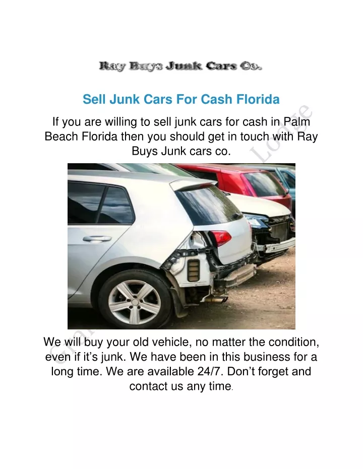 sell junk cars for cash florida