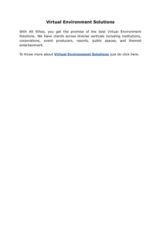 virtual environment solutions