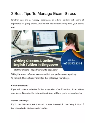 3 best tips to manage exam stress