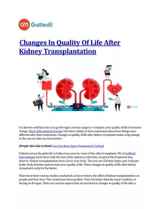 changes in quality of life after kidney
