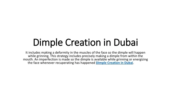 dimple creation in dubai