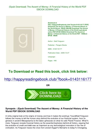 (Epub Download) The Ascent of Money A Financial History of the World PDF EBOOK D