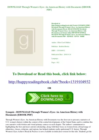 DOWNLOAD Through Women's Eyes An American History with Documents [EBOOK PDF]