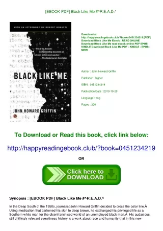 [EBOOK PDF] Black Like Me #^R.E.A.D.^