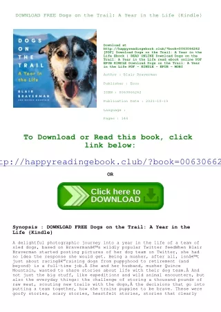 DOWNLOAD FREE Dogs on the Trail A Year in the Life {Kindle}