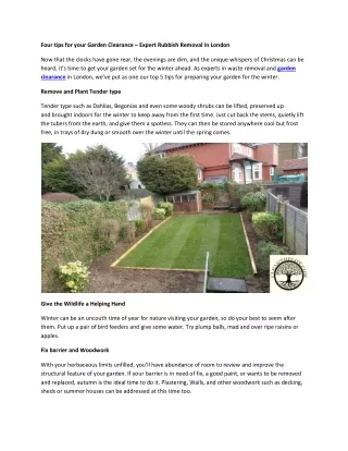 four tips for your garden clearance expert