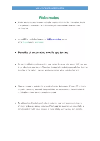 mobile automation testing tool