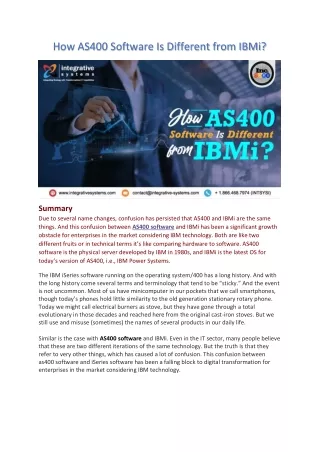 how as400 software is different from ibmi
