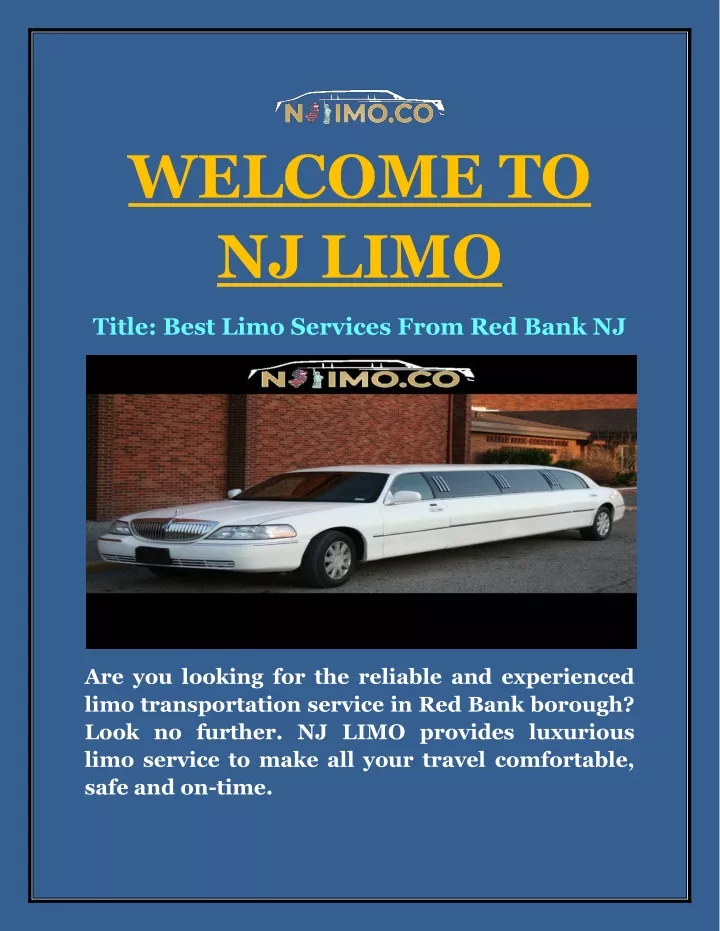 welcome to nj limo