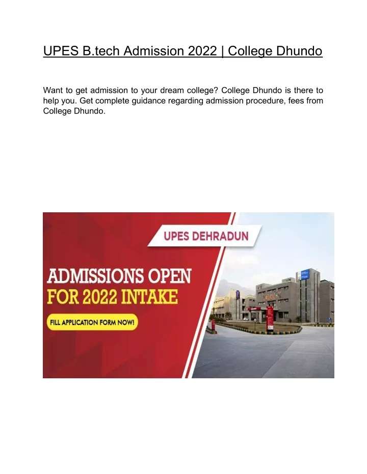 upes b tech admission 2022 college dhundo