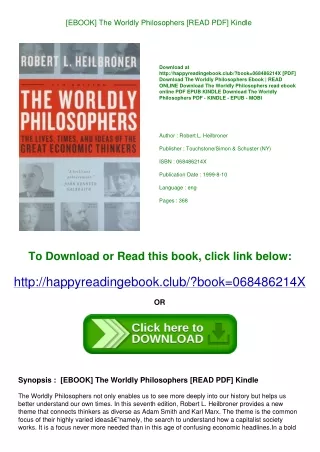 <READ> [EBOOK] The Worldly Philosophers [READ PDF] Kindle