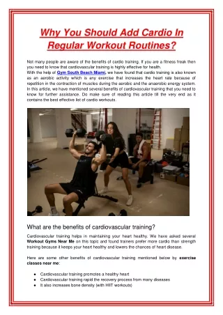 why you should add cardio in regular workout