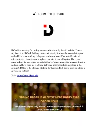welcome to idgod