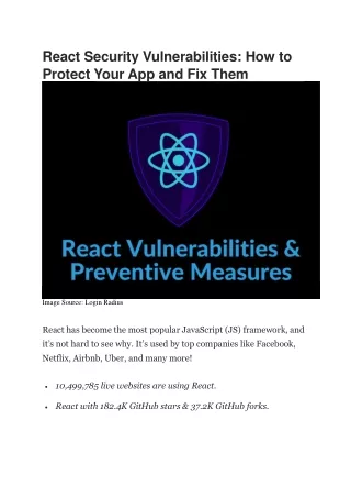 React Security Vulnerabilities