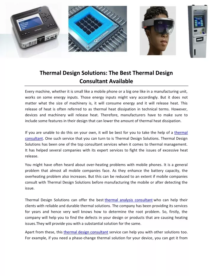 thermal design solutions the best thermal design