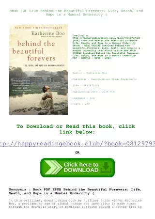 Book PDF EPUB Behind the Beautiful Forevers Life  Death  and Hope in a Mumbai Un