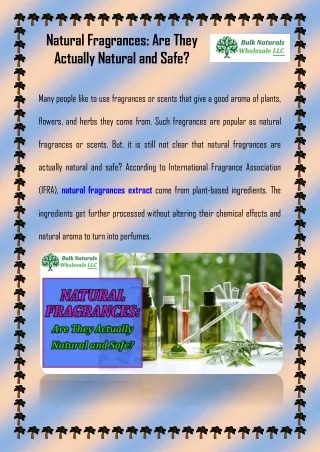 natural fragrances are they actually natural