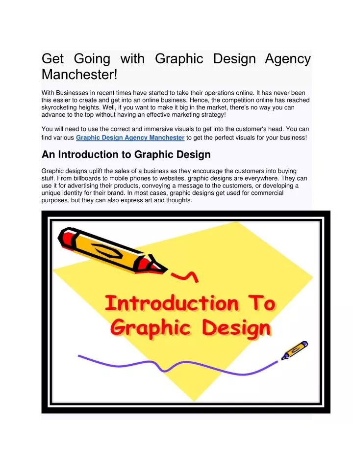 get going with graphic design agency manchester