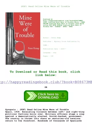 (PDF) Read Online Mine Were of Trouble <(READ-PDF!)