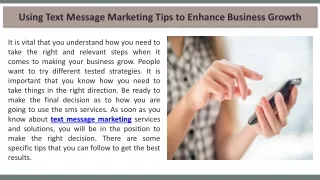Using Text Message Marketing Tips to Enhance Business Growth