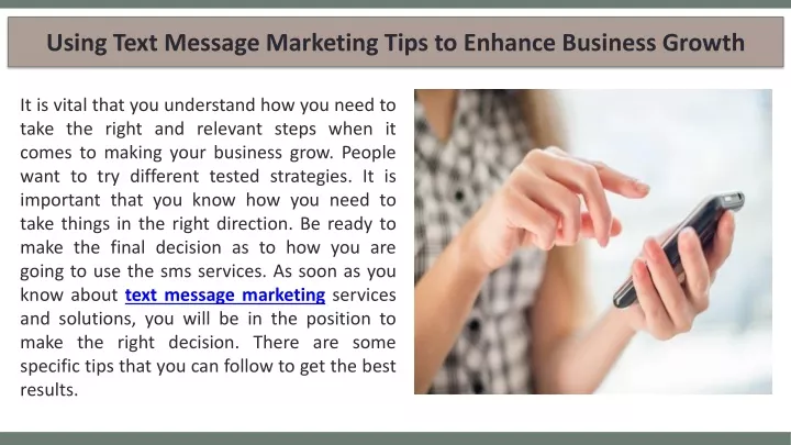 using text message marketing tips to enhance