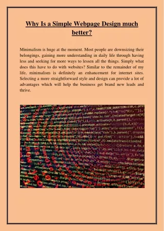 why is a simple webpage design much better