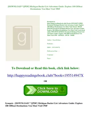 [DOWNLOAD^^][PDF] Michigan Bucket List Adventure Guide Explore 100 Offbeat Desti